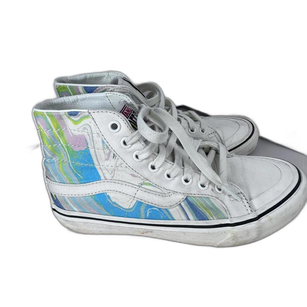 Vans Off the Wall High tops Decon Resin Rainbow Marble Sneakers Women's size 5.5